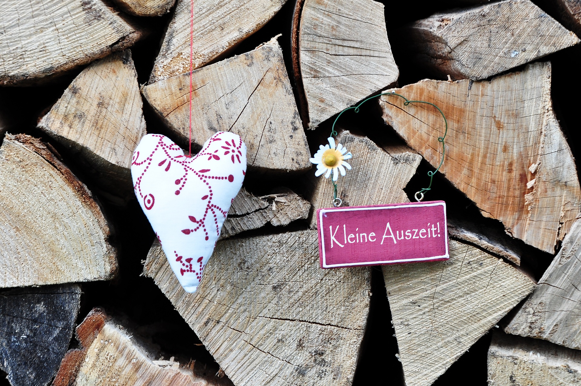 Stoffherz und Schild mit Kleine Auszeit | Elfliq Liquid