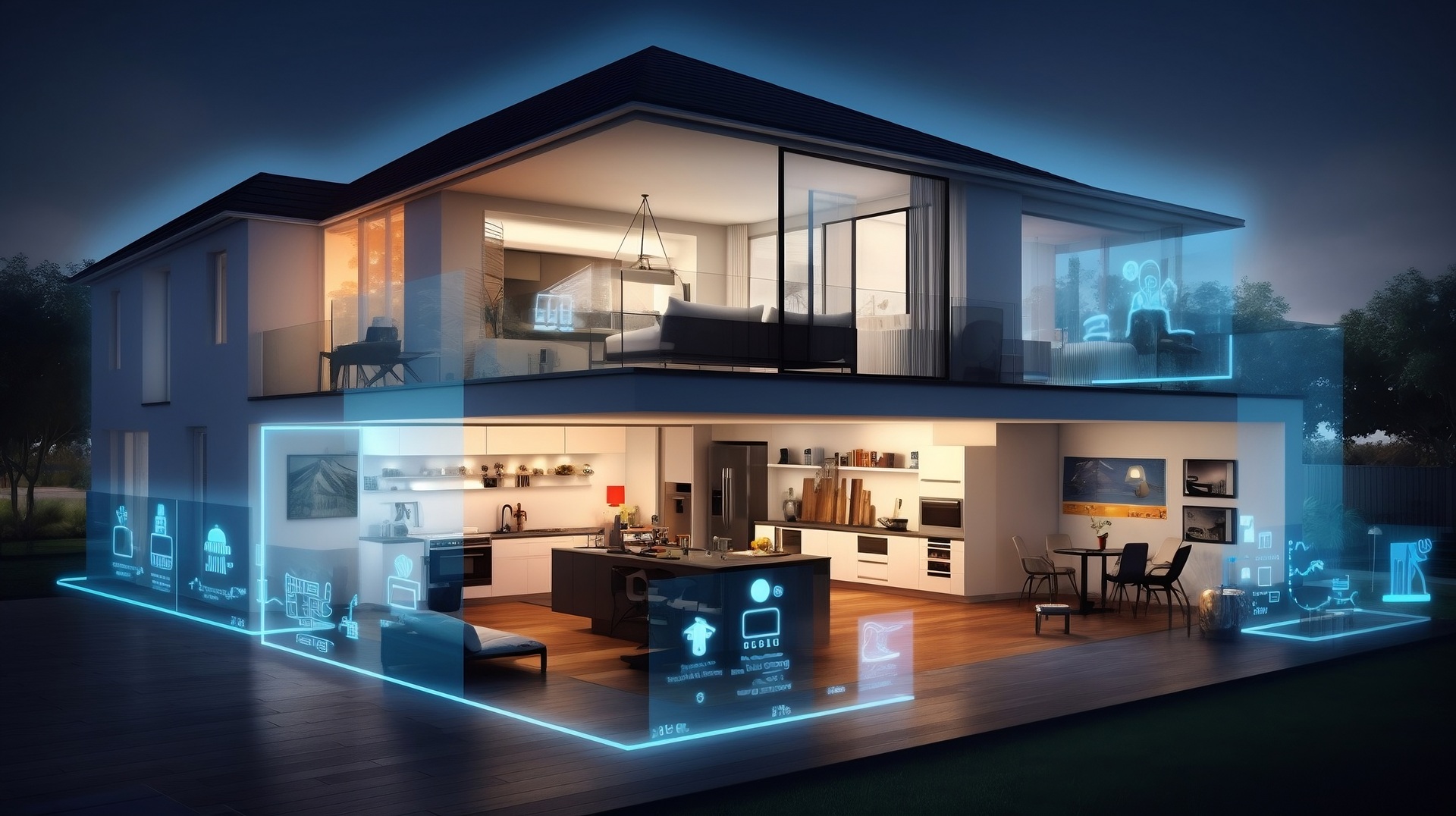 Modernes Smart Home mit digitaler Steuerung | Raumluftmessung Schadstoffe